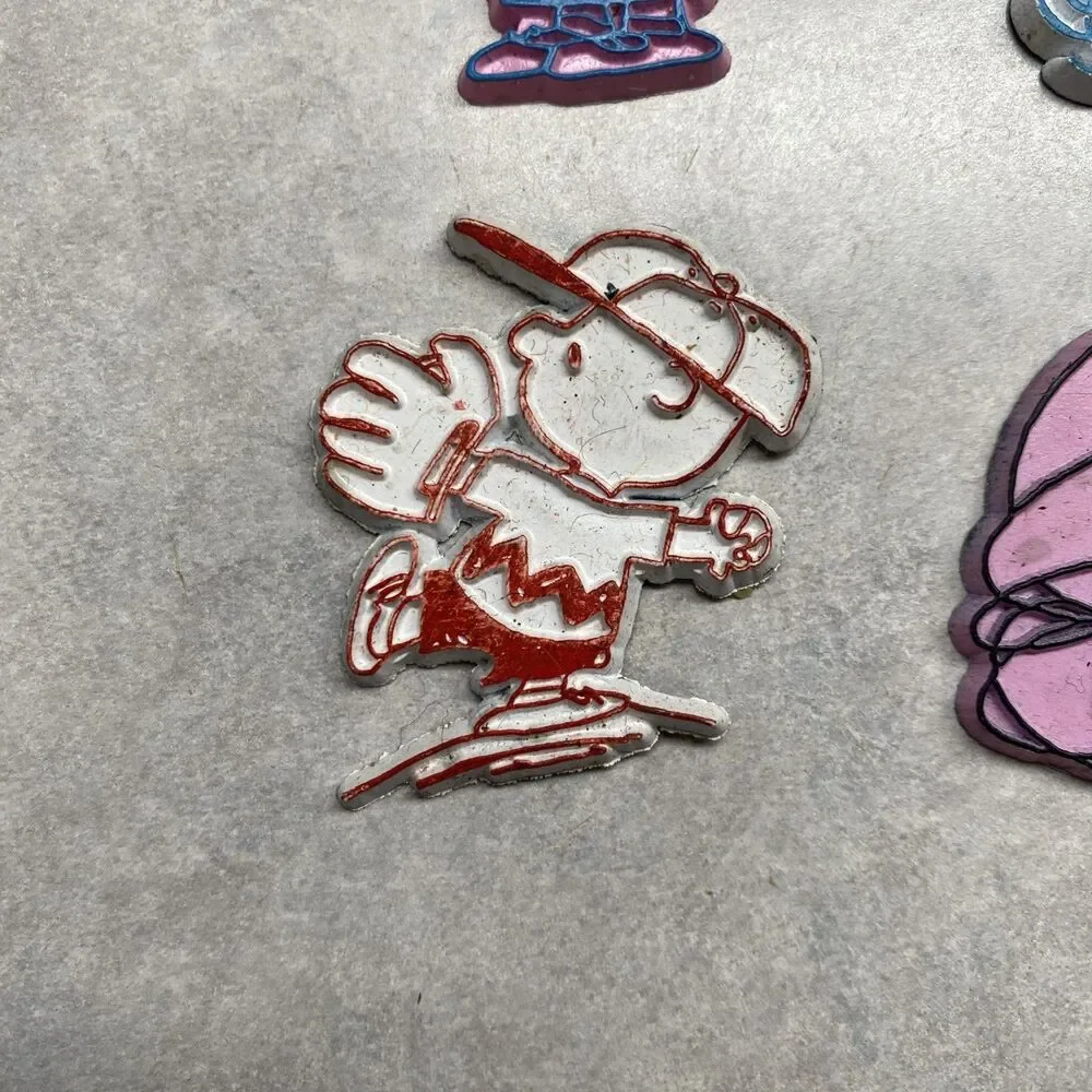 Vintage Peanuts Refrigerator Magnets Snoopy Charlie Brown Lucy 1950-1960's Set 6